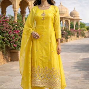 two piece with front embroidery work